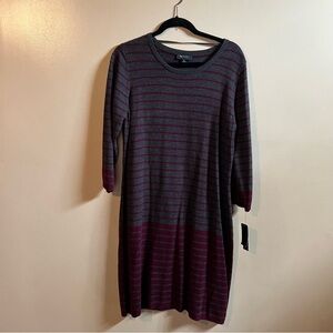 NWT AB studio burgundy and grey sweater dress XL